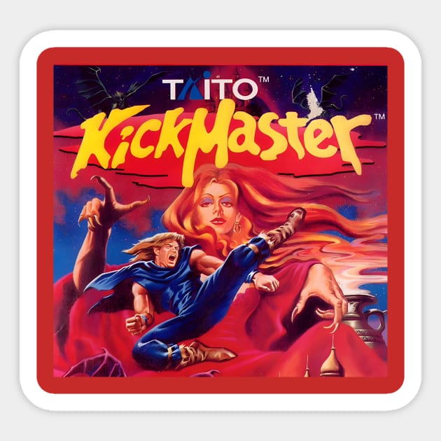 KickMaster box art!! Sticker by AlphaNerdsUnited